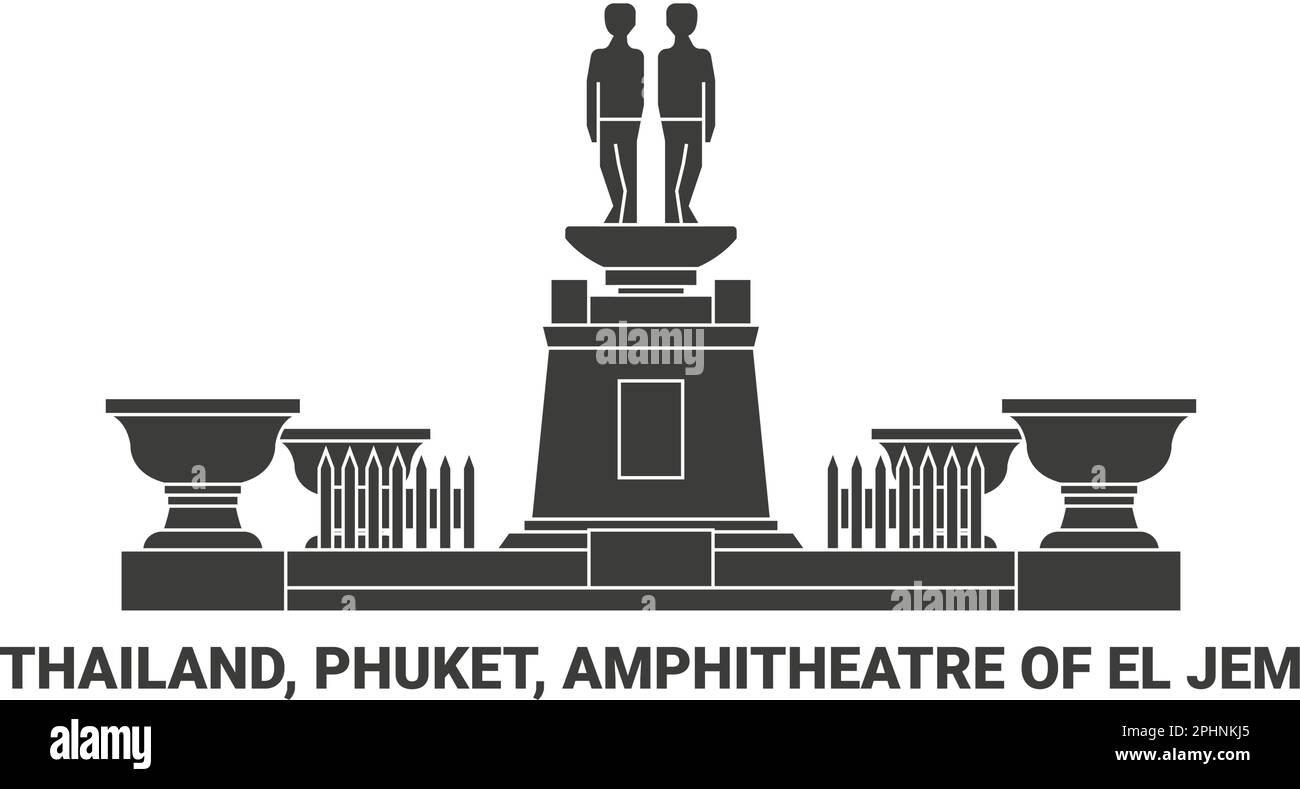 Thailand, Phuket, Amphitheatre Of El Jem, travel landmark vector illustration Stock Vector