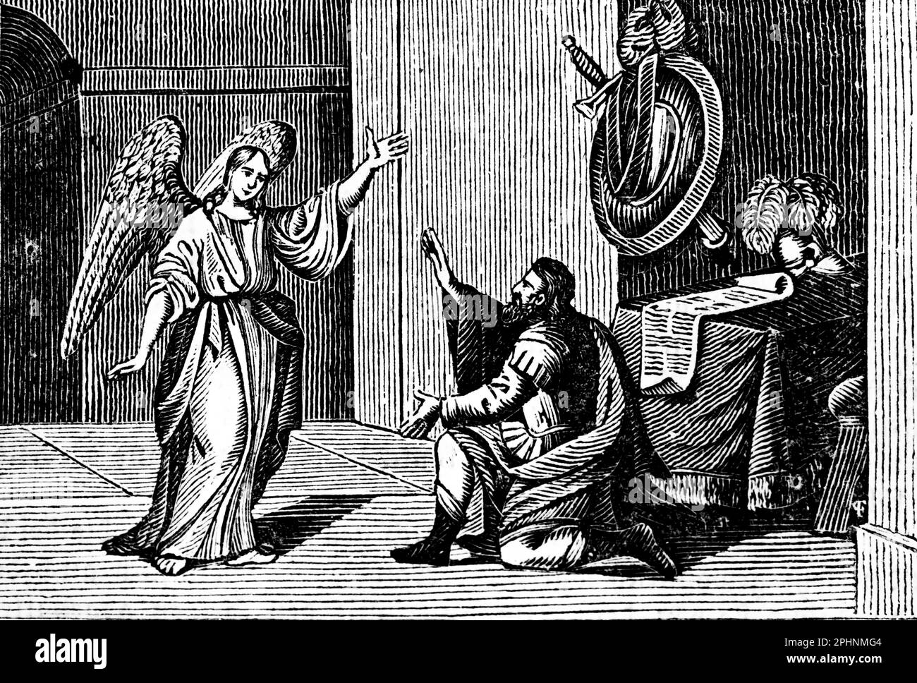 Roman Centurio Cornelius of Caesarea, called by an ange is taught by