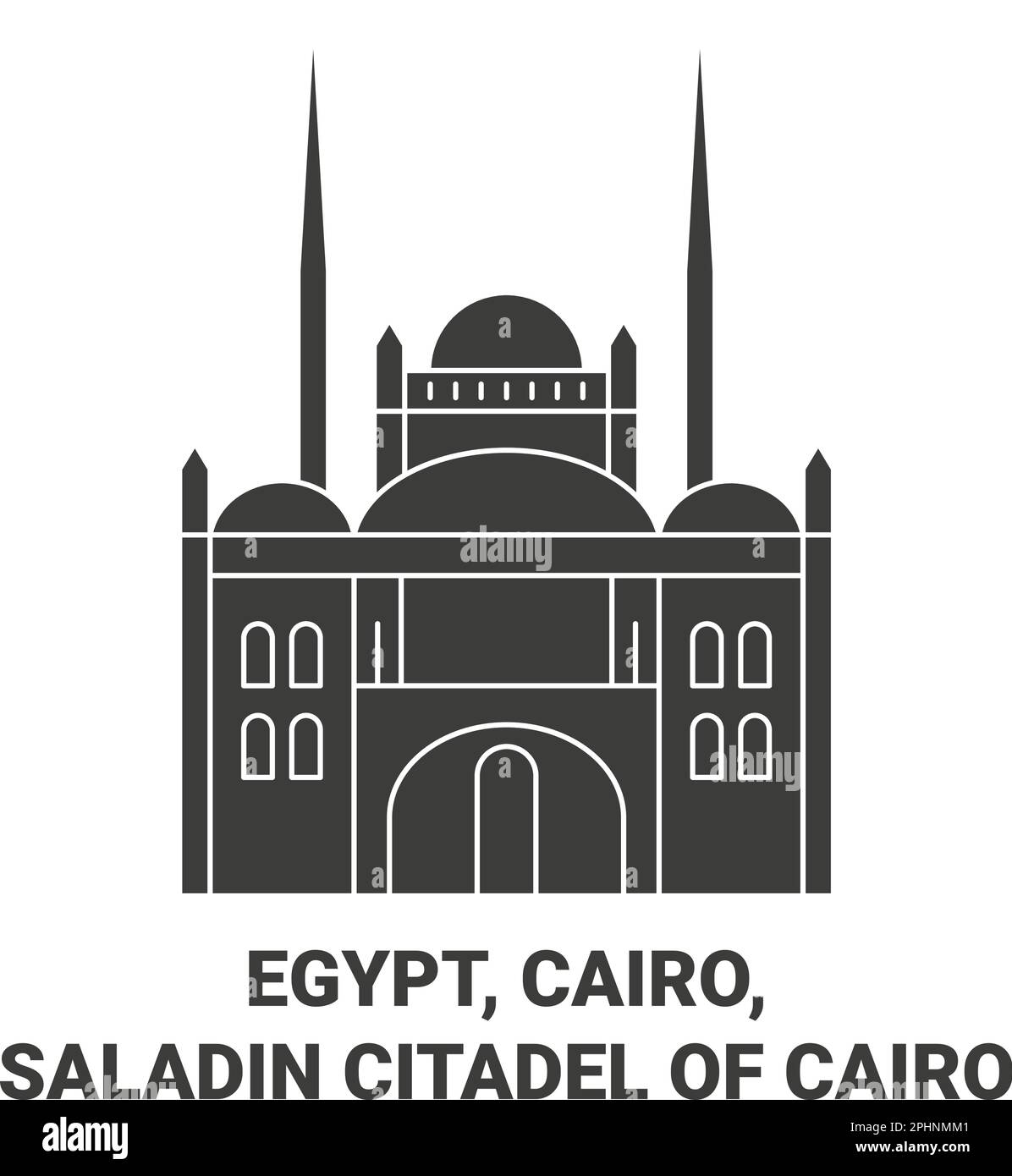 Egypt, Cairo, Saladin Citadel Of Cairo travel landmark vector illustration Stock Vector