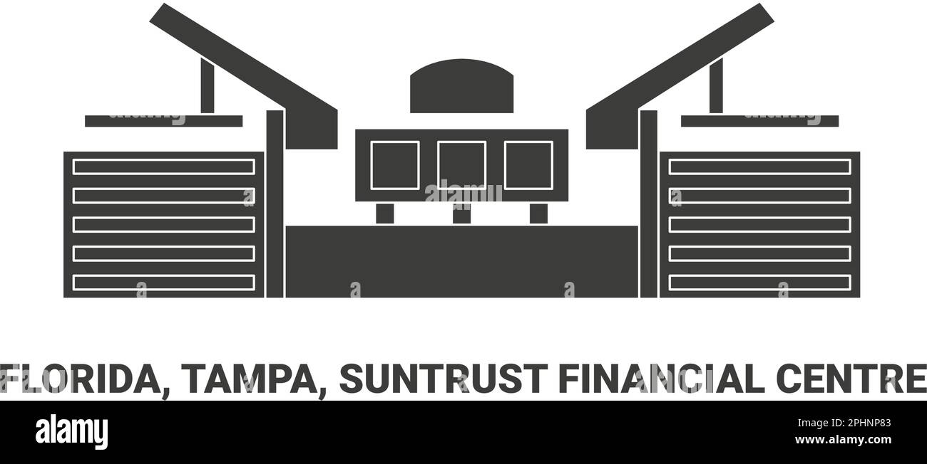 United States, Florida, Tampa, Suntrust Financial Centre, travel landmark vector illustration Stock Vector