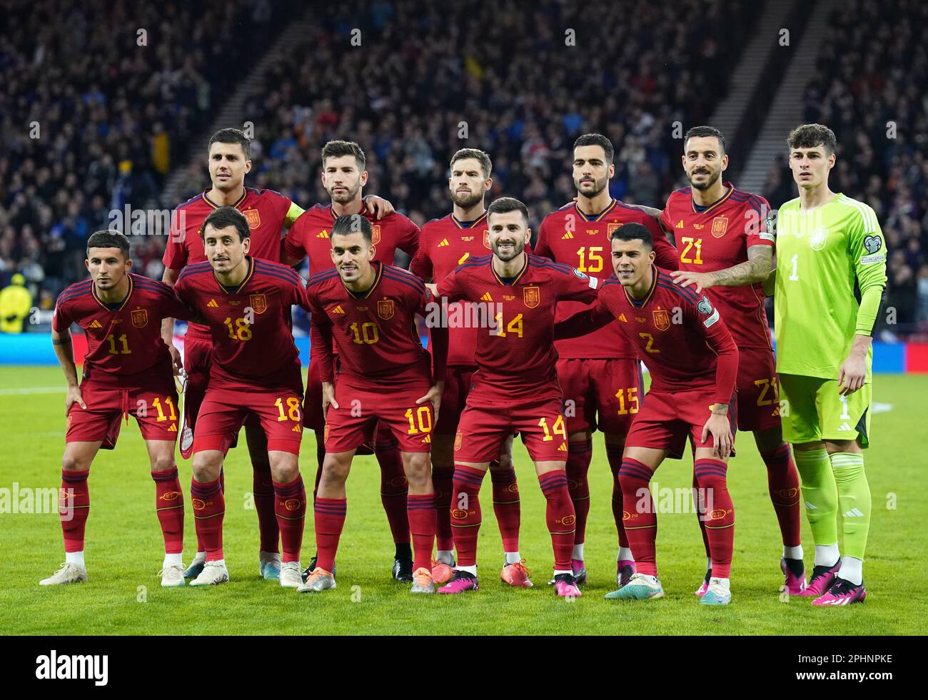 A Spain team group photo ahead of the UEFA Euro 2025 qualifying group A