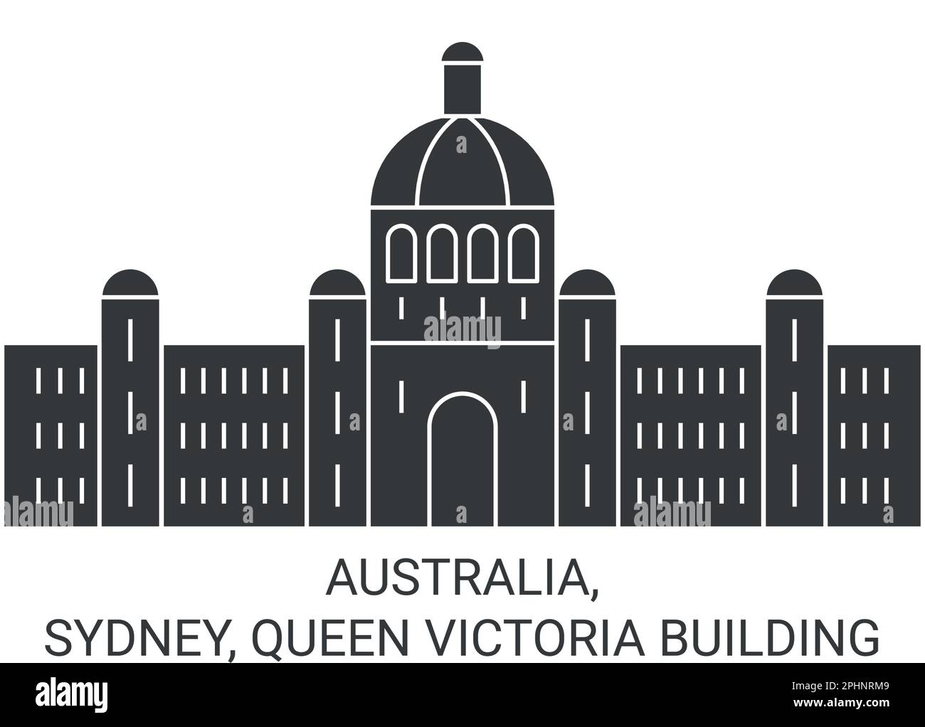 Australia, Sydney, Queen Victoria Building travel landmark vector illustration Stock Vector