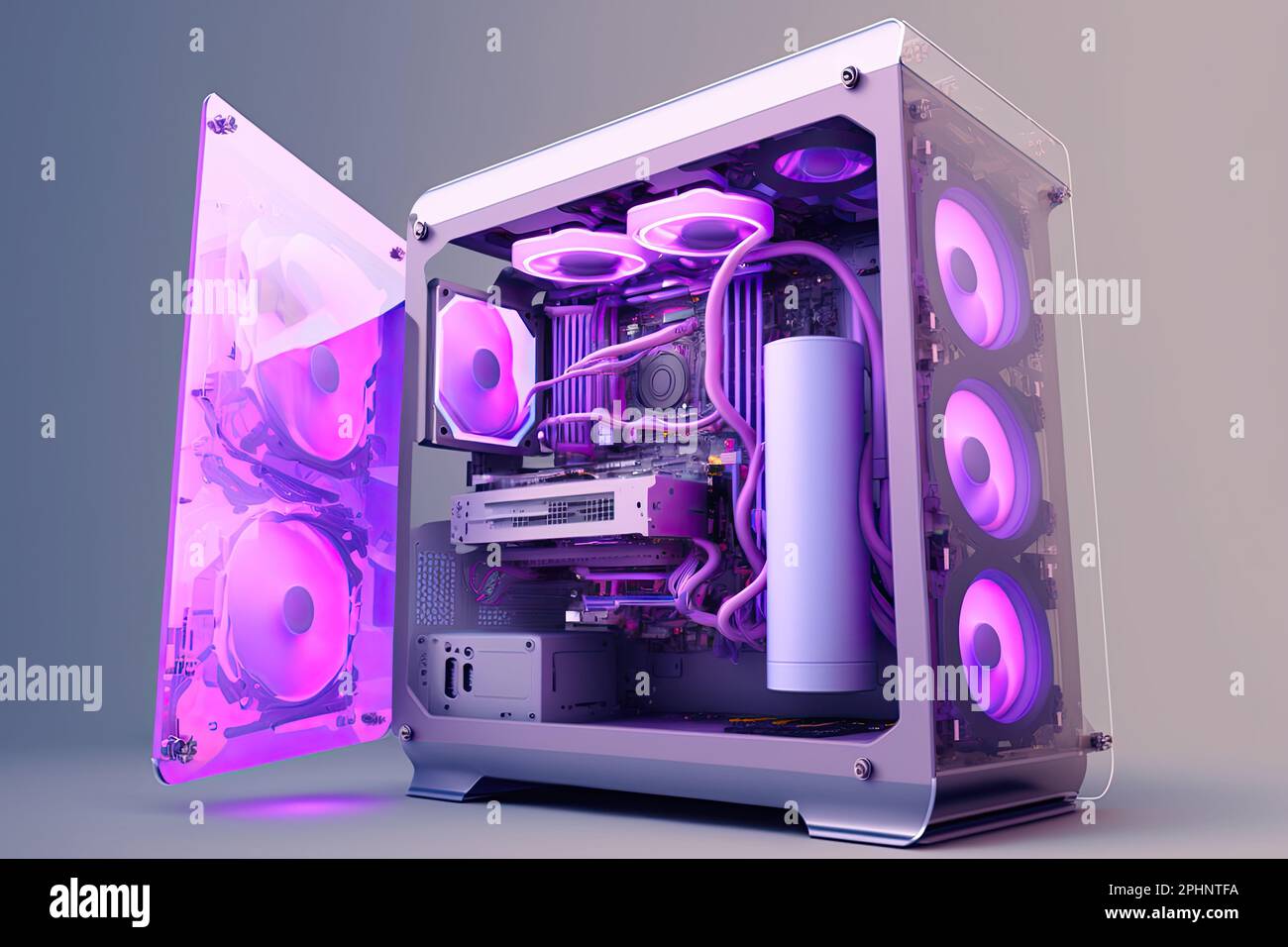 Build of PC in black computer tower case Stock Photo - Alamy