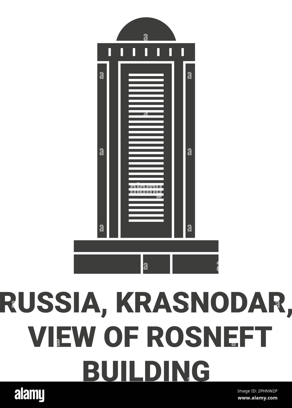 Russia, Krasnodar, View Of Rosneft Building travel landmark vector illustration Stock Vector