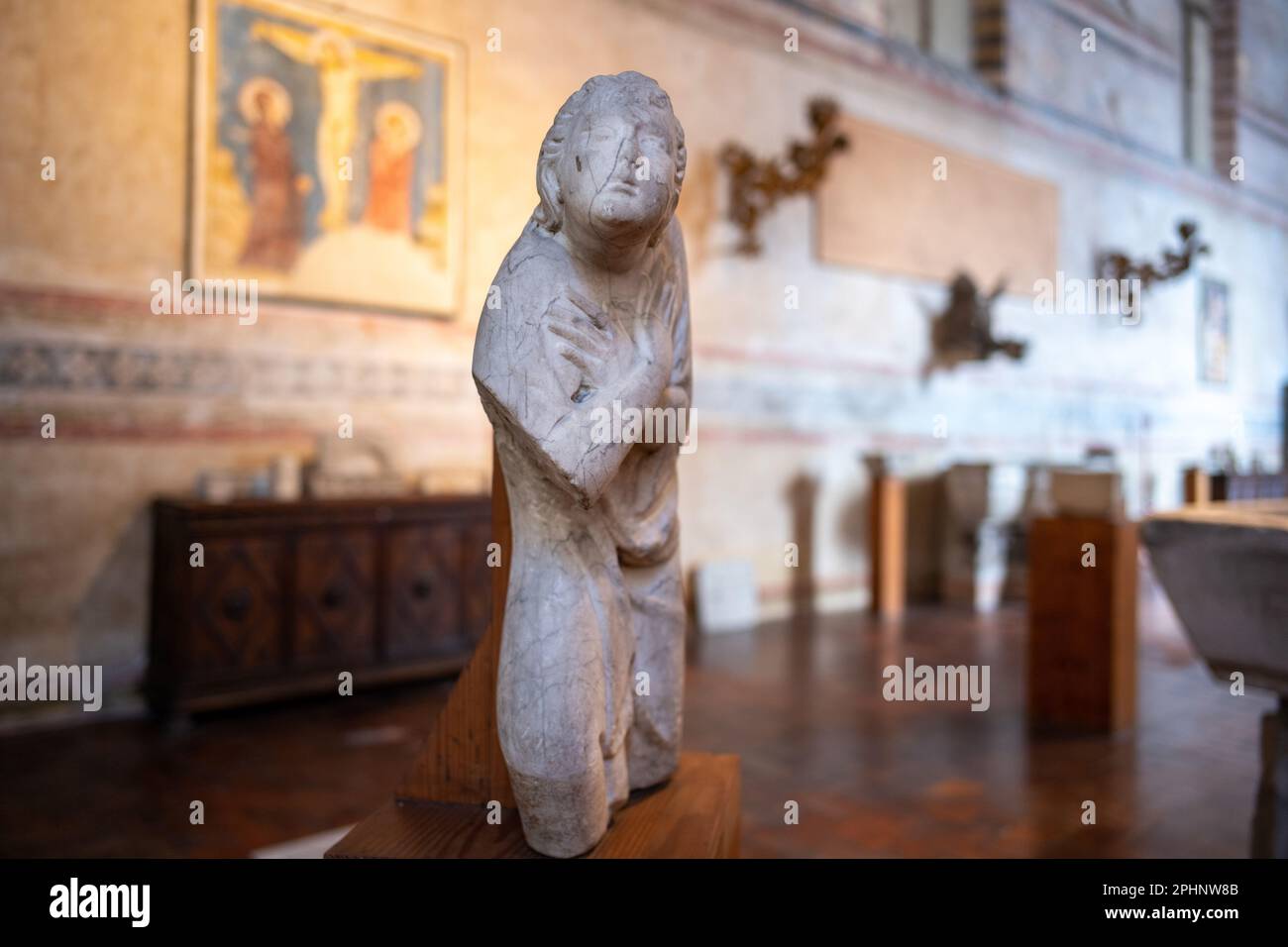 Adoring Angel, marble, Tino Di Camaino, c.1320-1323 in the Salvatore Romano Foundation Museum, Florence Stock Photo