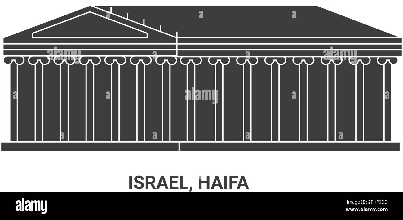 Israel, Haifa travel landmark vector illustration Stock Vector