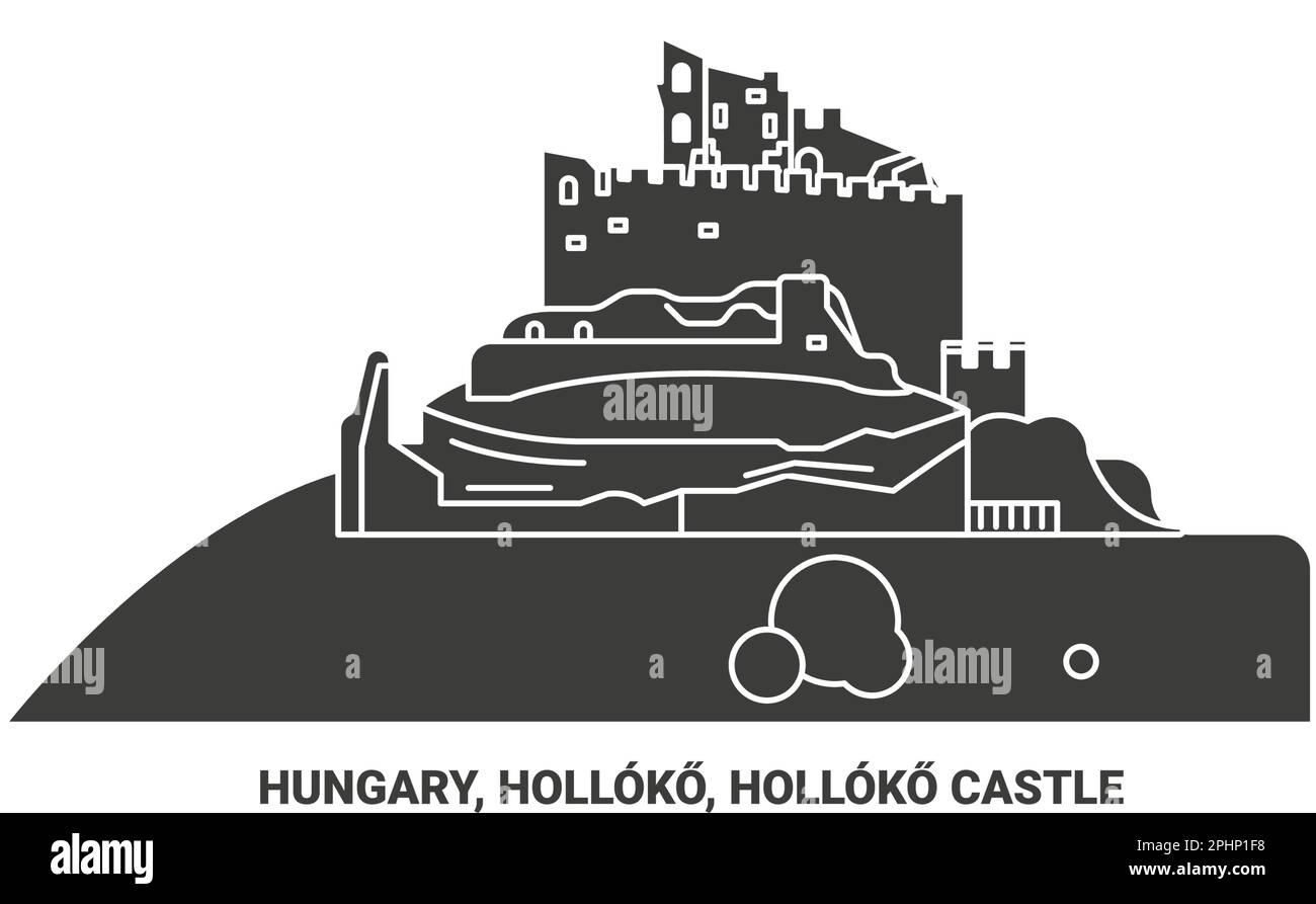 Hungary, Holloko, Holloko Castle travel landmark vector illustration Stock Vector