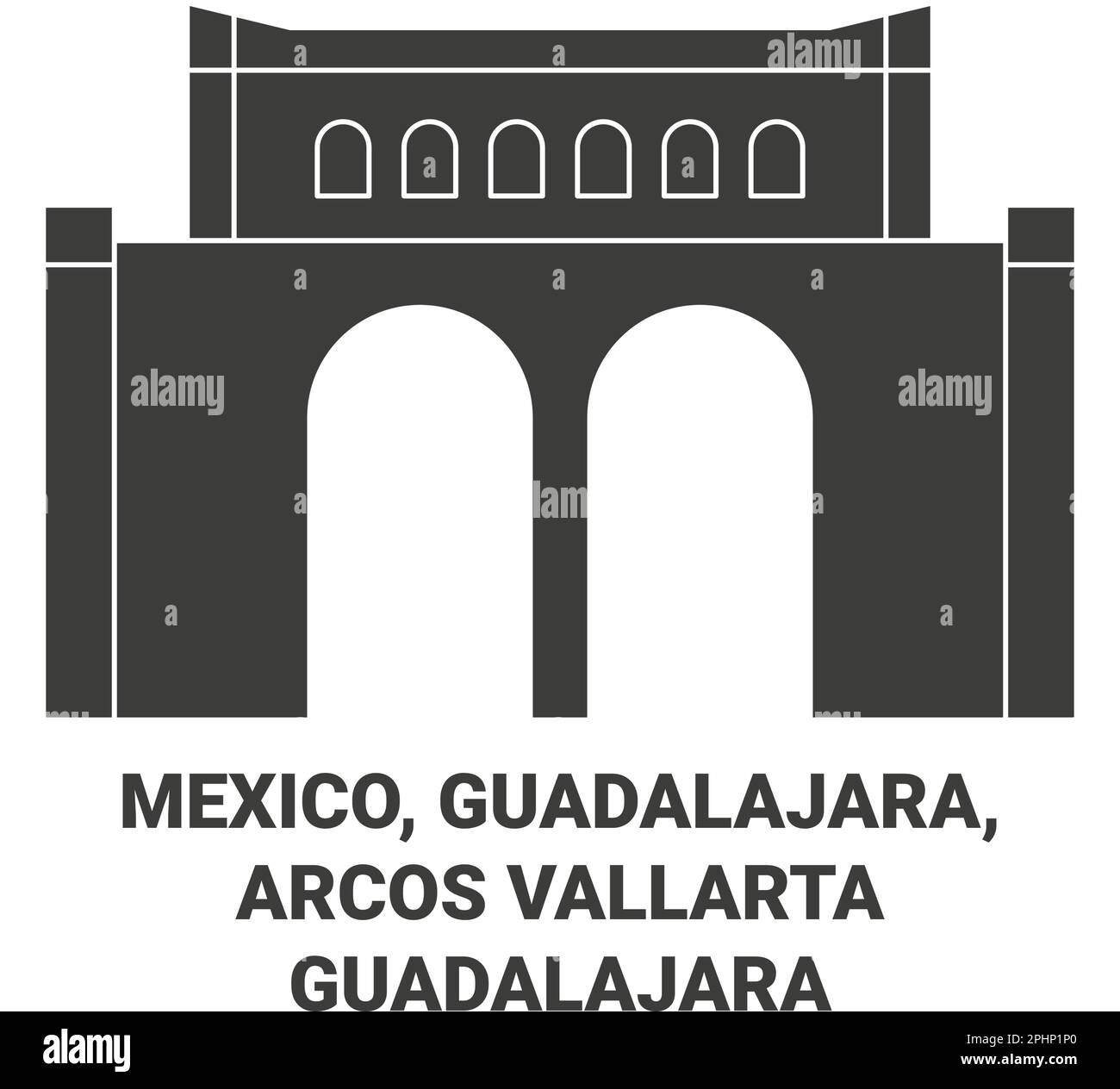 Mexico, Guadalajara, Arcos Vallarta Guadalajara travel landmark vector illustration Stock Vector