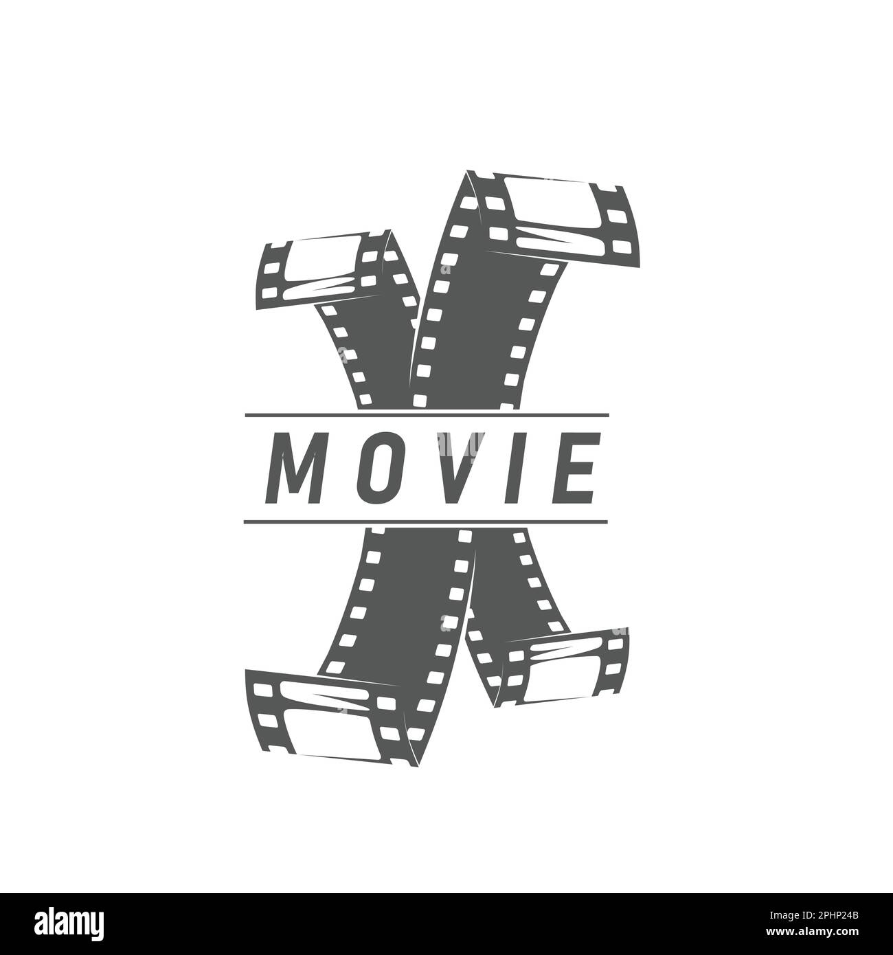 Movie theater icon. Cinematography film strips emblem. Television