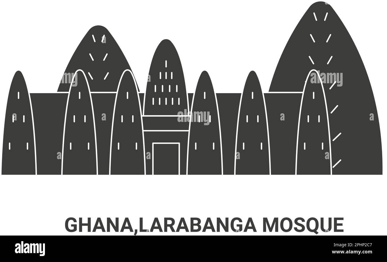 Ghana,Larabanga Mosque, travel landmark vector illustration Stock Vector