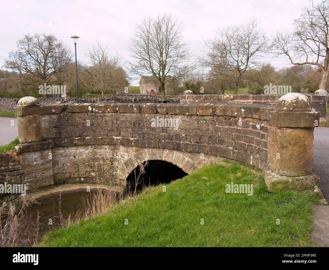 Stone bridge over Downham beck,, Downham, Lancashire, United Kingdom, Stock Photo