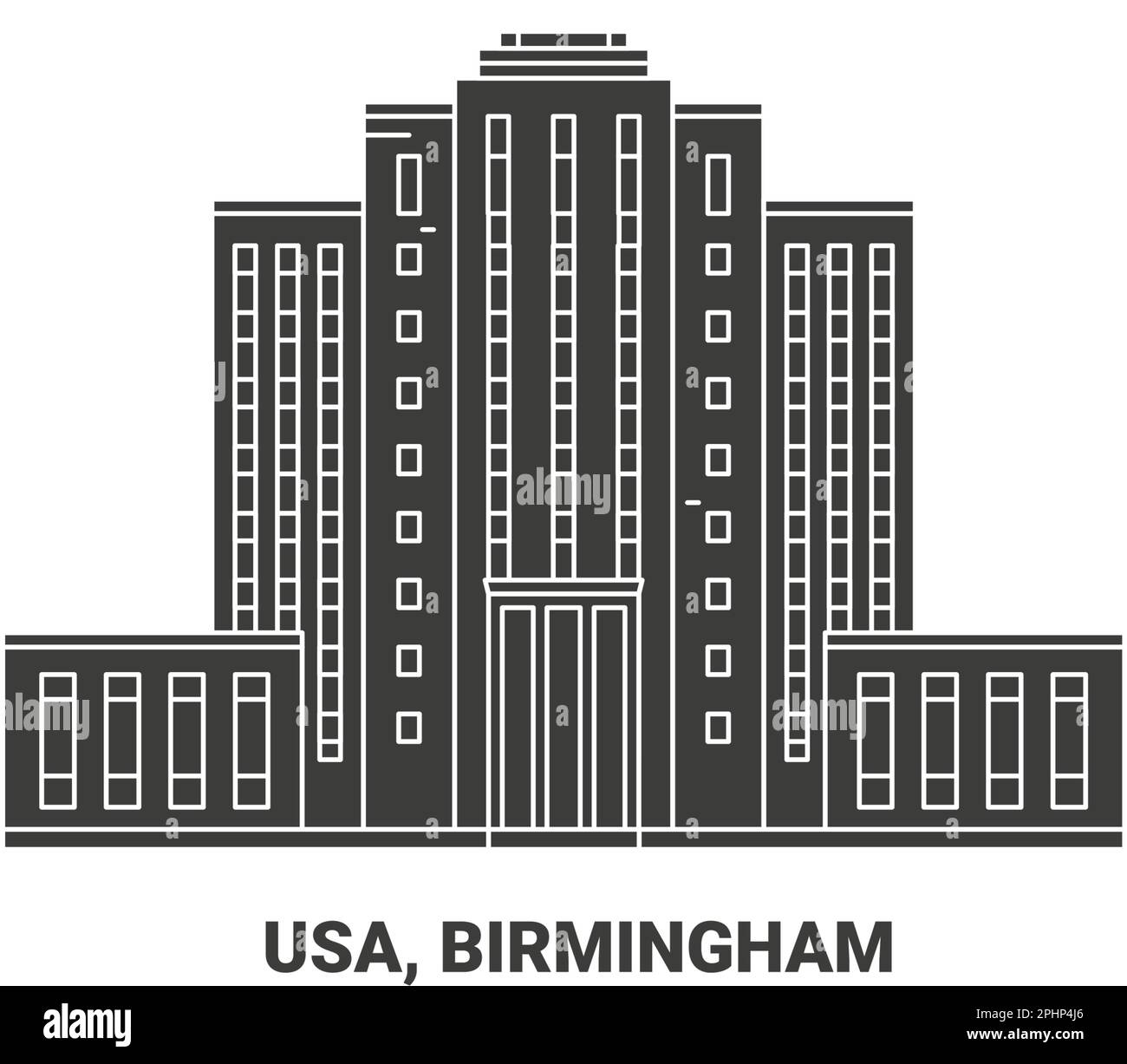Usa, Birmingham, travel landmark vector illustration Stock Vector