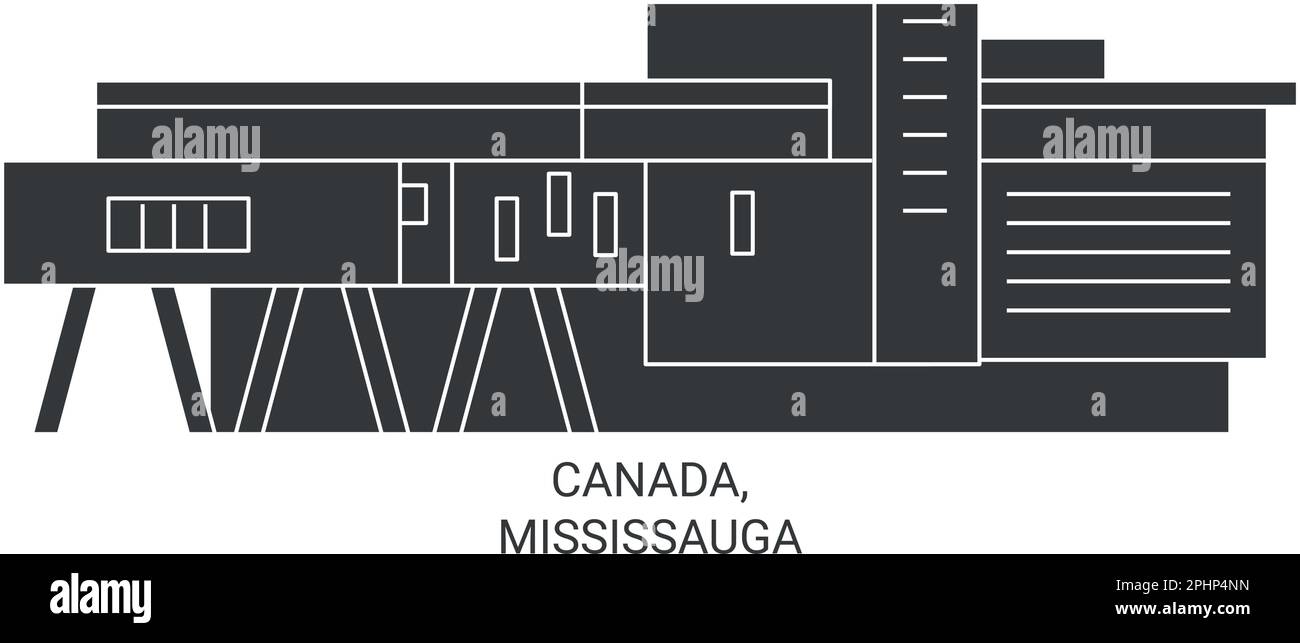Canada, Mississauga travel landmark vector illustration Stock Vector