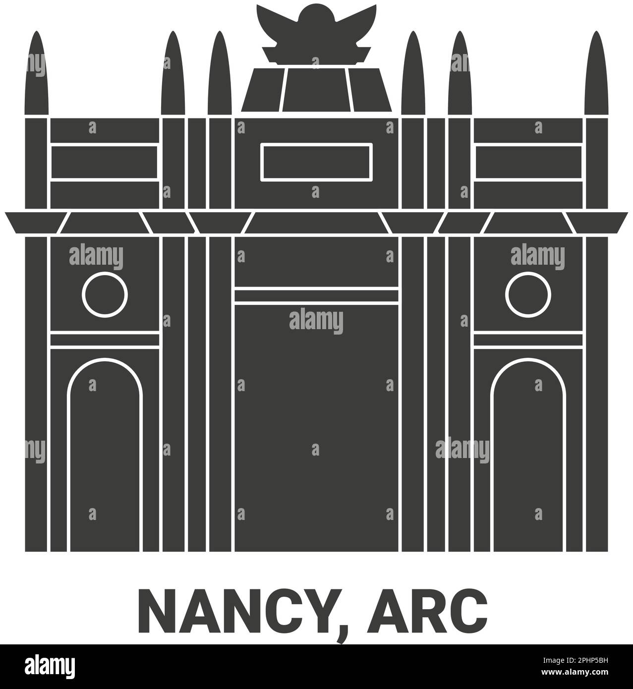 France Nancy, Arc travel landmark vector illustration Stock Vector