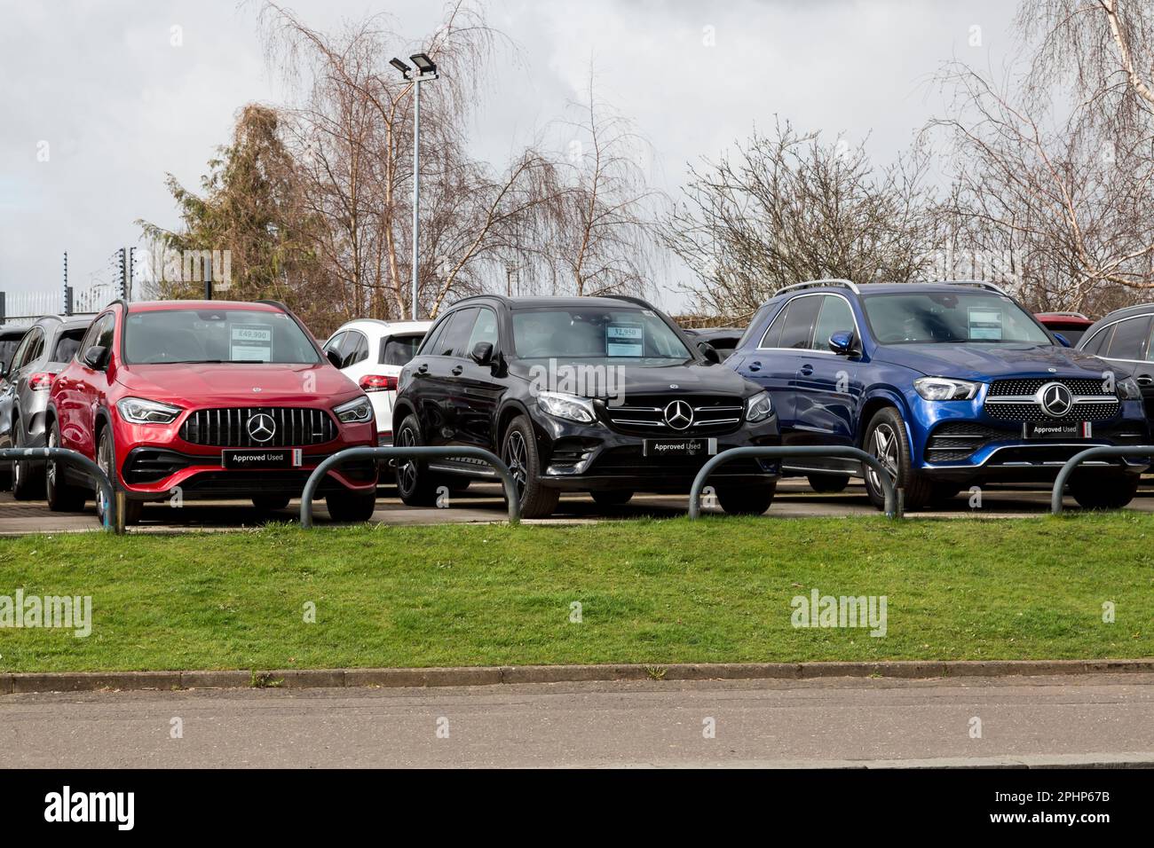 Mercedes Benz used car dealership, Glasgow, Scotland, UK, Europe Stock Photo Alamy