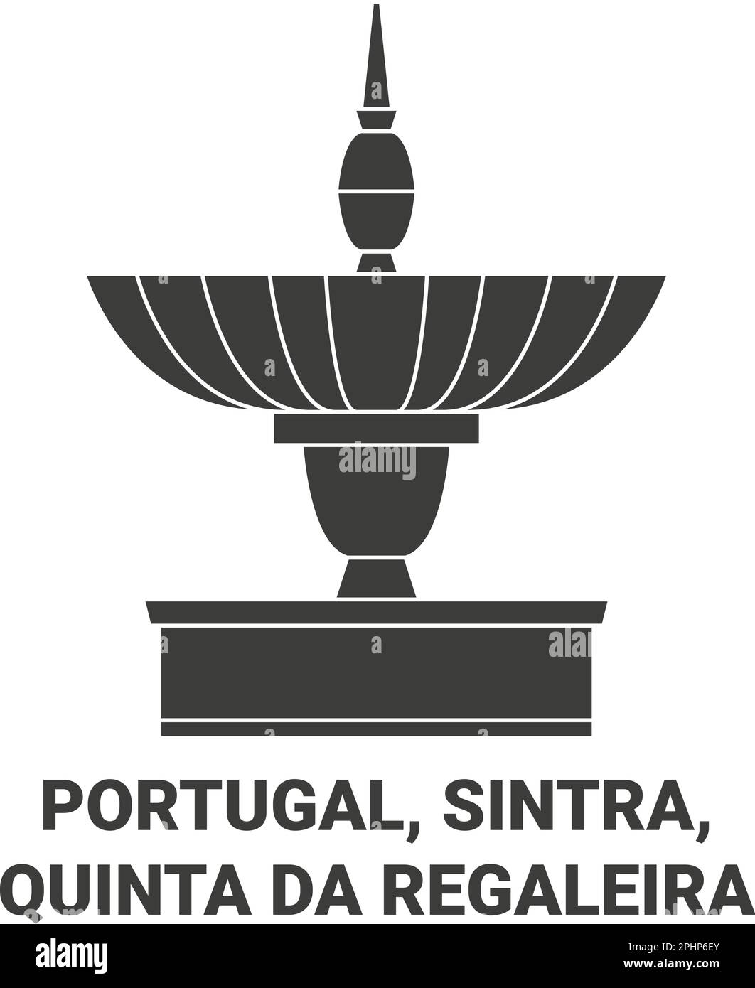 Portugal, Sintra, Quinta Da Regaleira travel landmark vector illustration Stock Vector