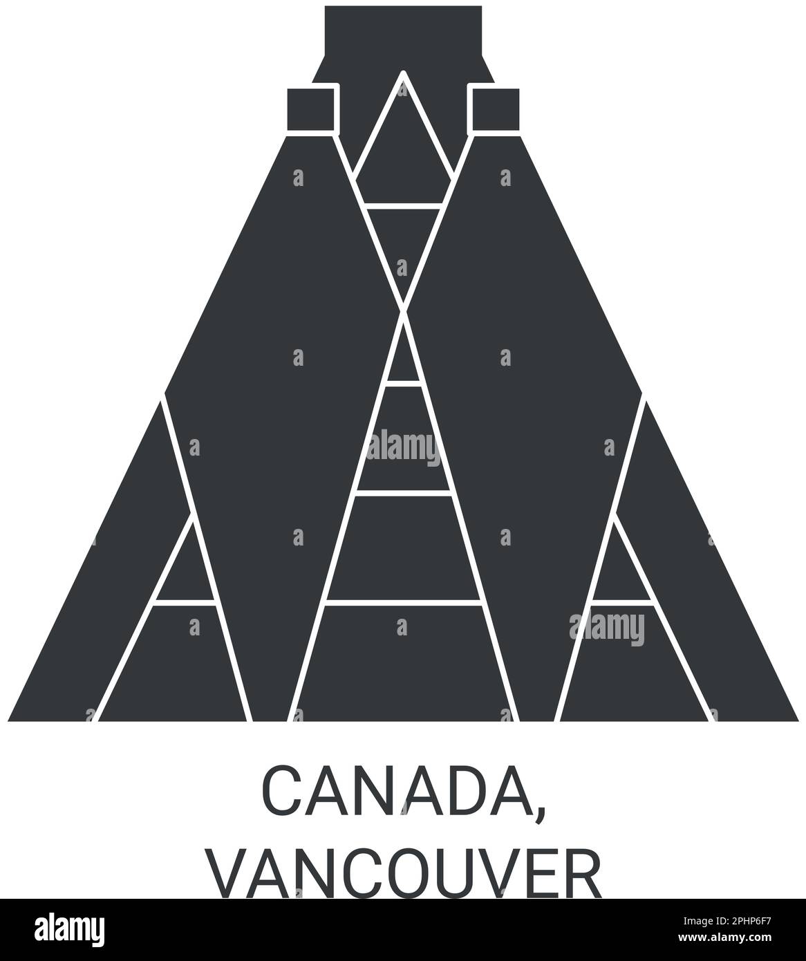 Canada, Vancouver travel landmark vector illustration Stock Vector