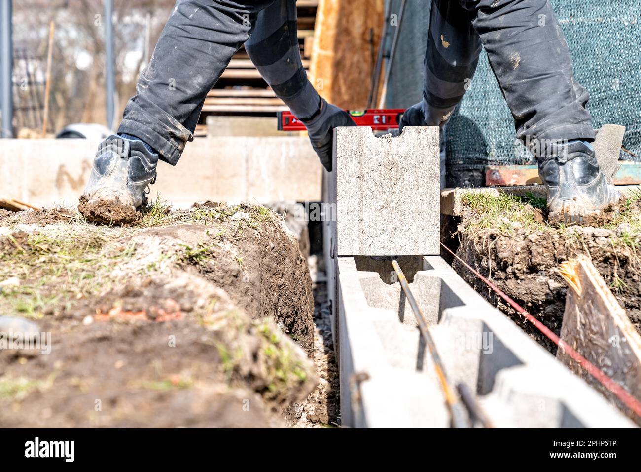 building the foundation of a house from a lost formwork Stock Photo - Alamy