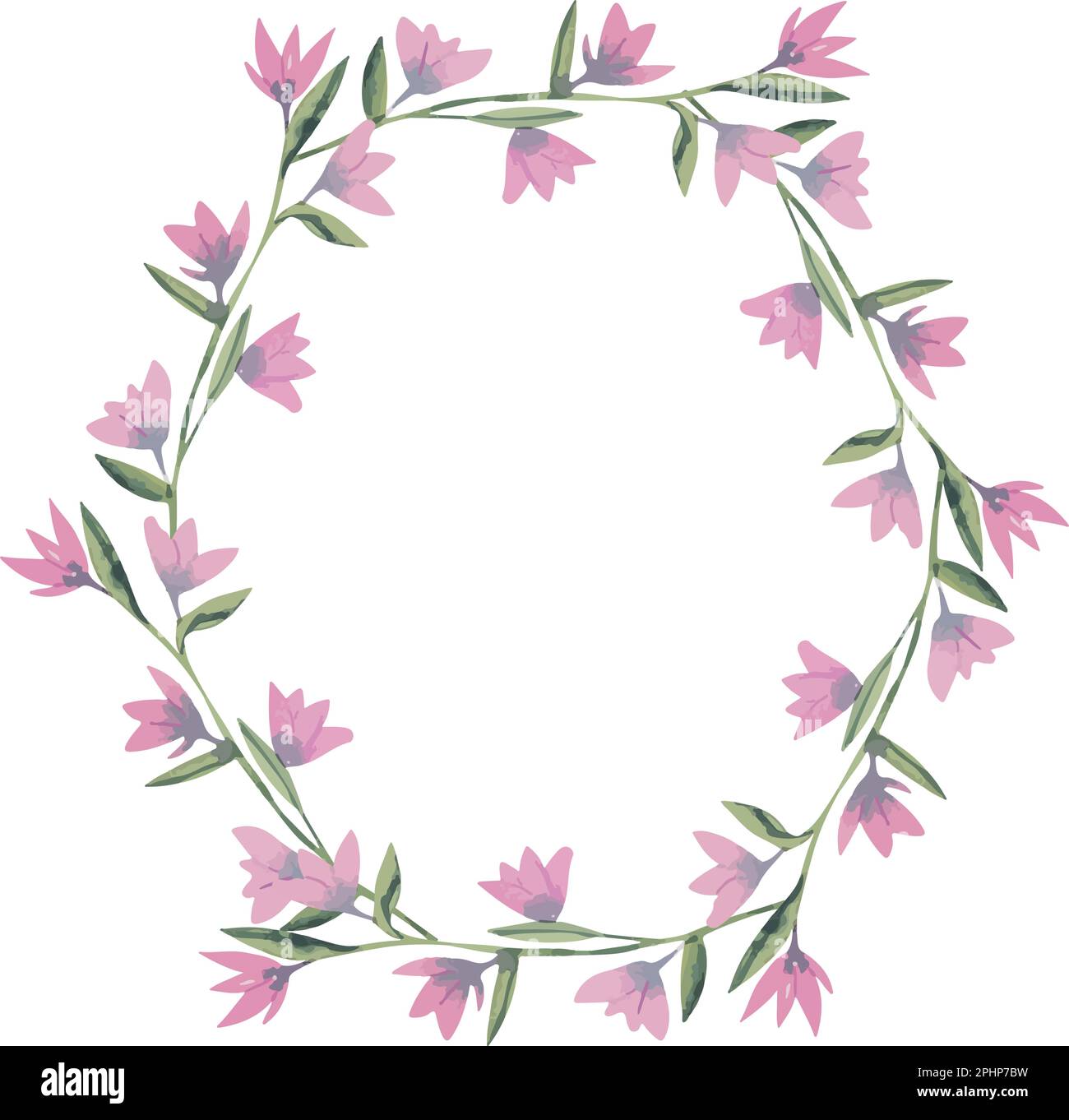 Vector watercolor floral frame with wild flowers, hand drawn template ...
