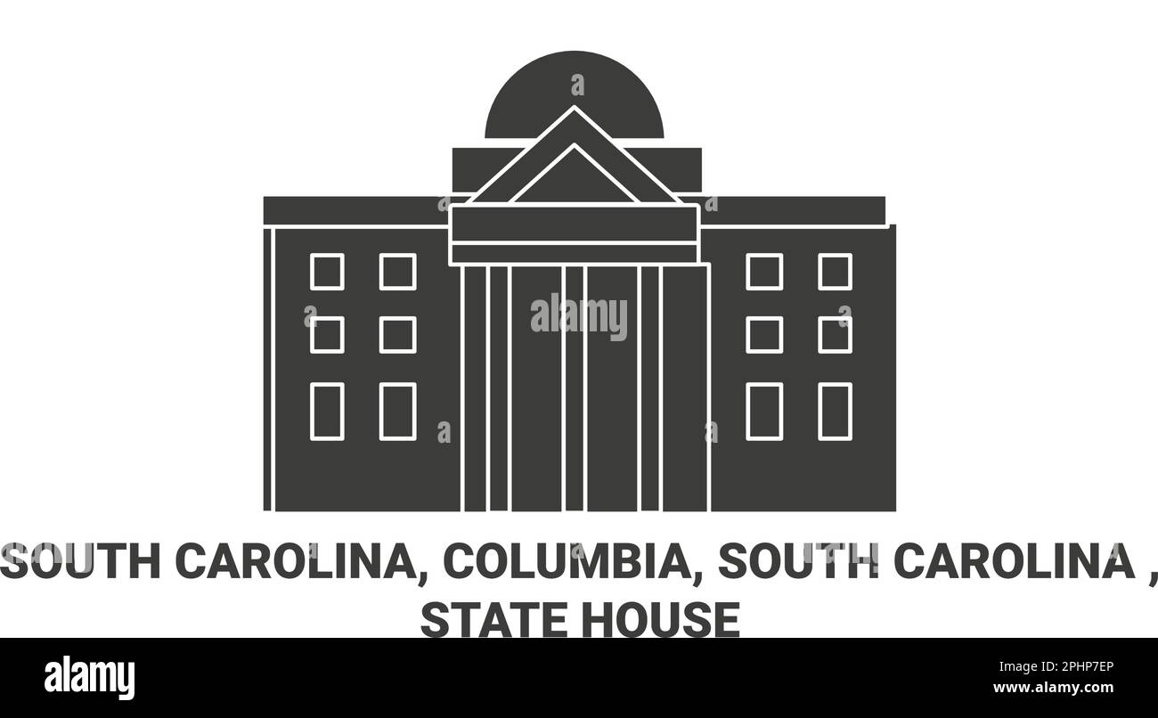 United States, South Carolina, Columbia, , State House travel landmark vector illustration Stock Vector