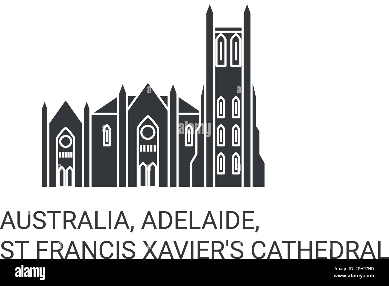 Australia, Adelaide, St Francis Xavier's Cathedral travel landmark vector illustration Stock Vector