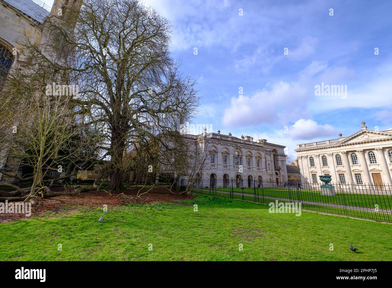 Beautiful University building and yard in Cambridge, England Stock