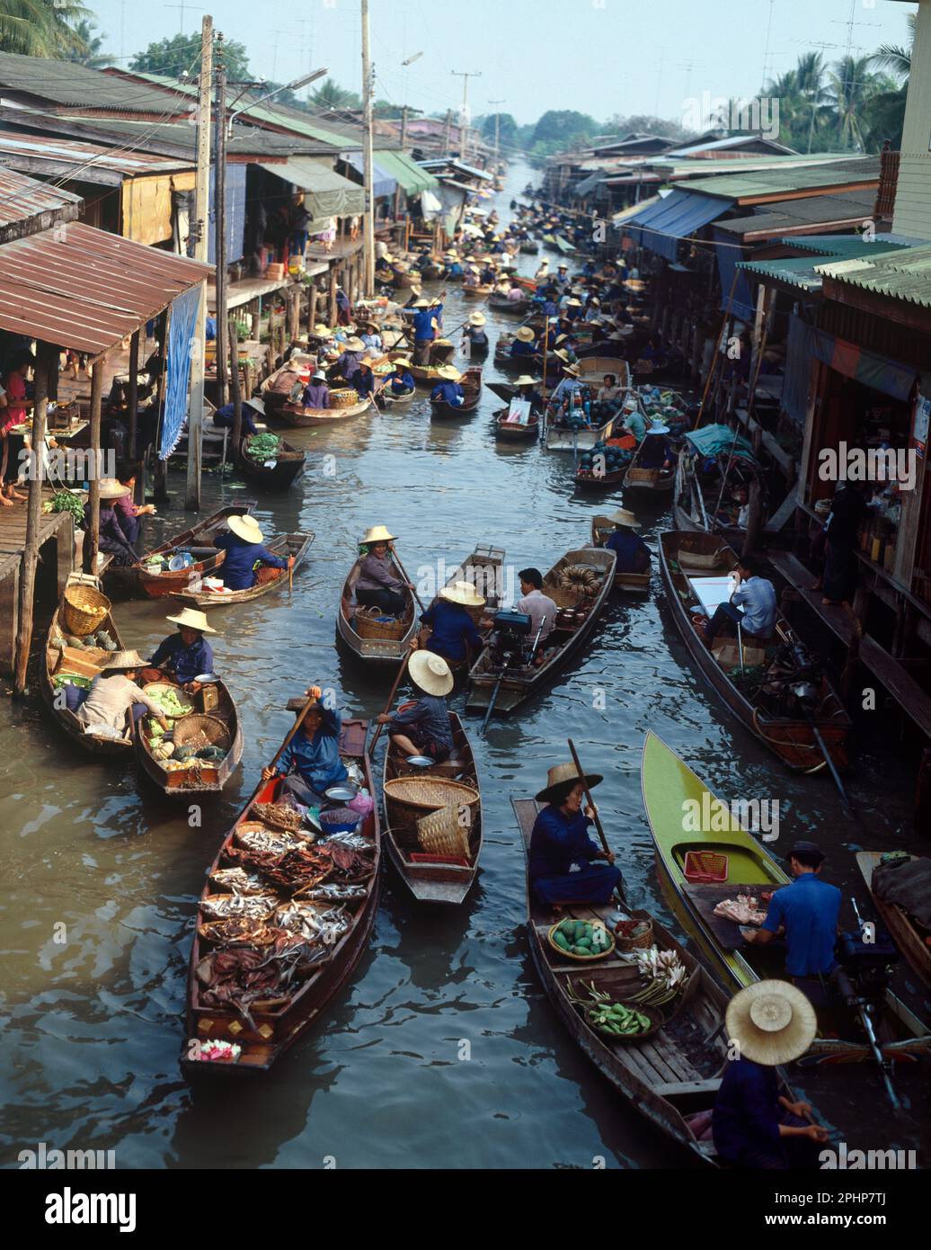 Thailand. Bangkok. Damnoen Saduak Floating Market. Stock Photo