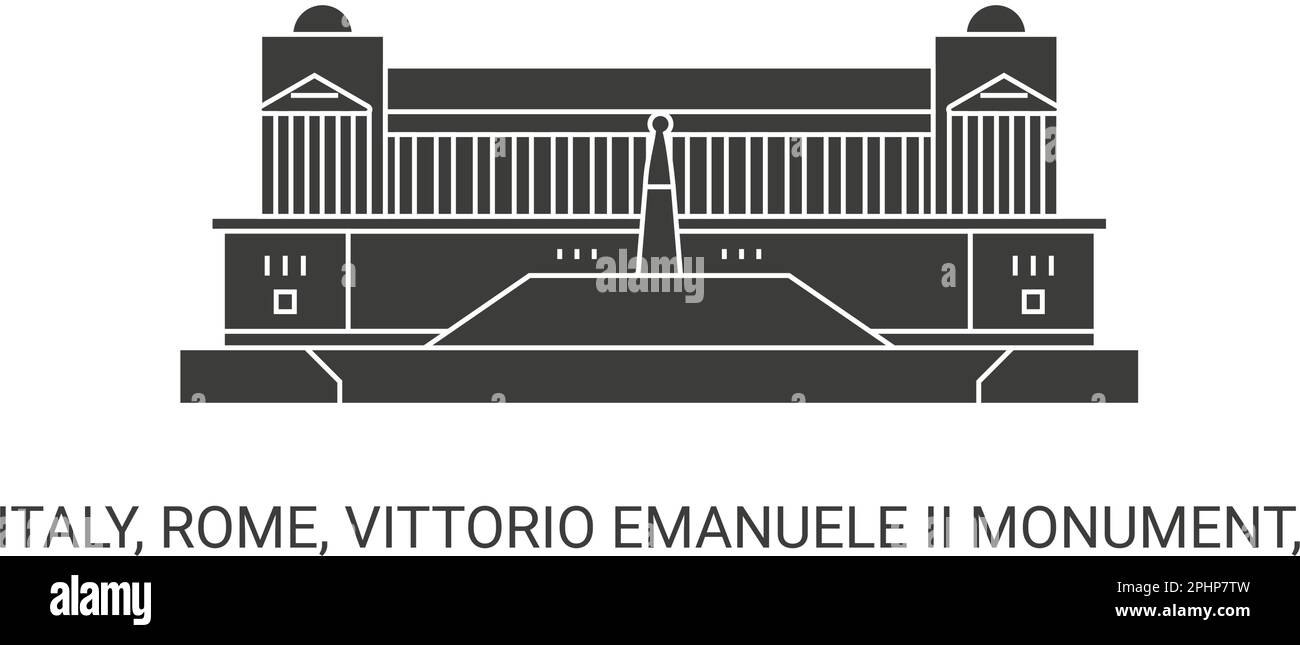 Italy, Rome, Vittorio Emanuele Ii Monument, travel landmark vector illustration Stock Vector