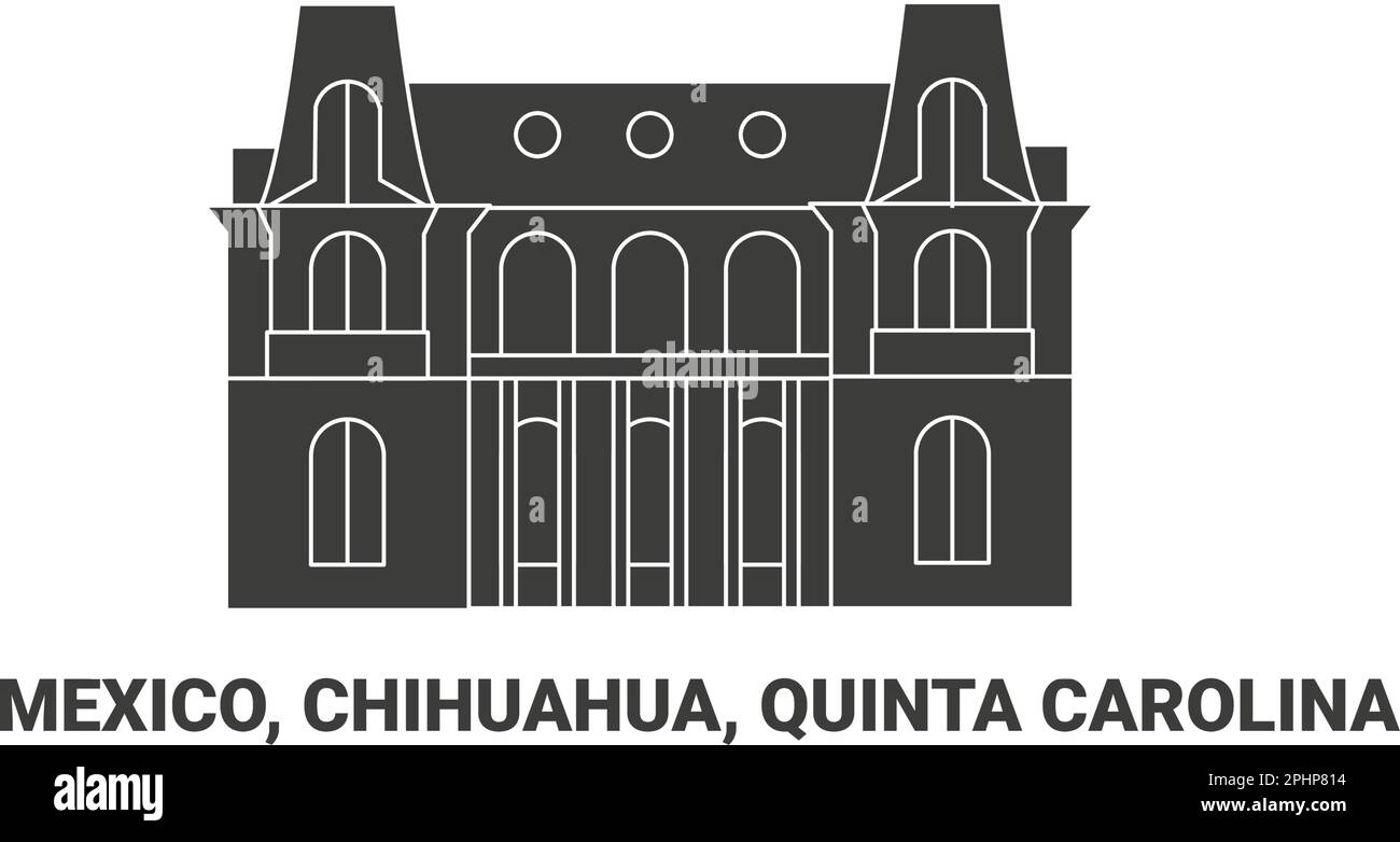 Mexico, Chihuahua, Quinta Carolina, travel landmark vector illustration Stock Vector