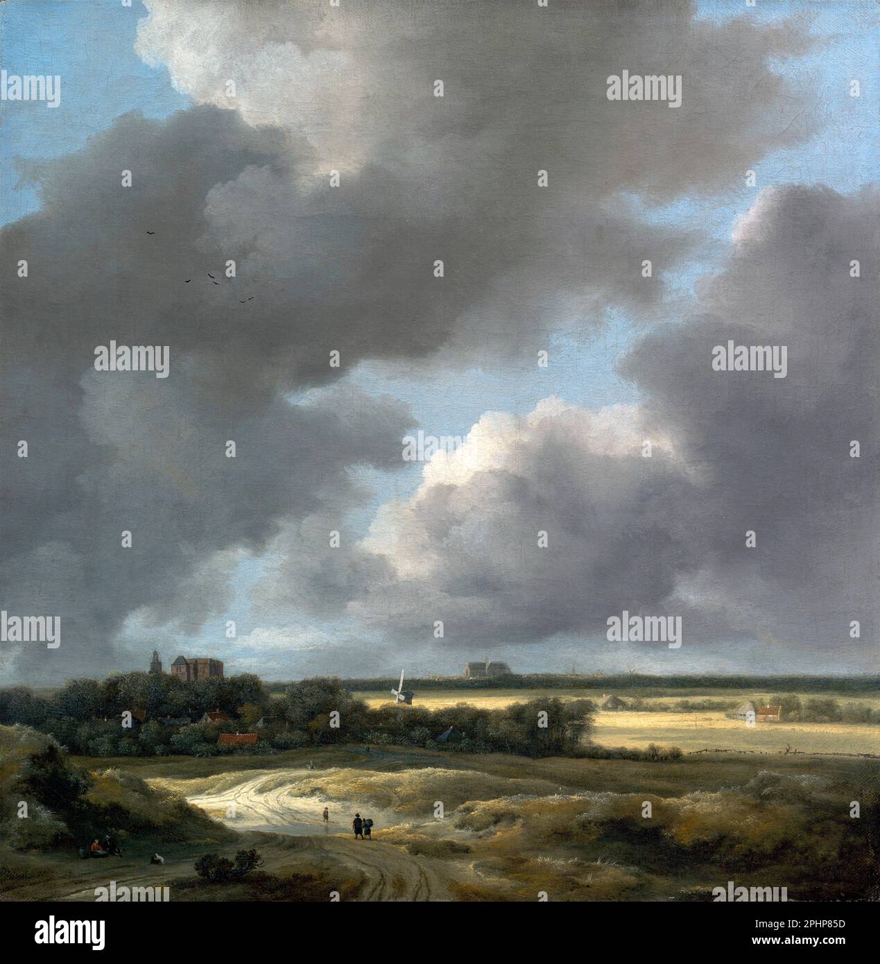 Jacob van Ruisdael. Painting entitled "View of Alkmaar" by the Dutch