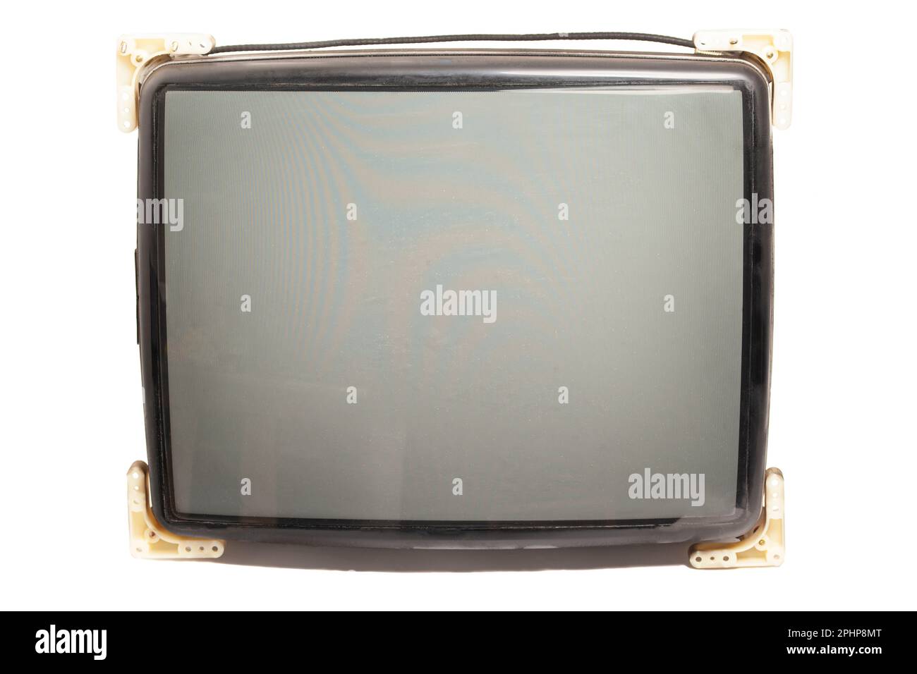 Old television tube isolated on withe background, retro tv. Stock Photo
