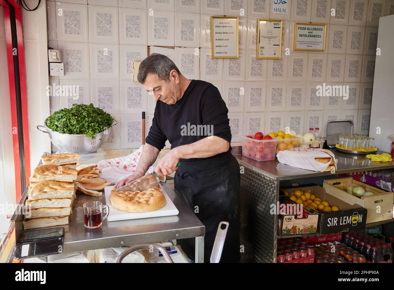 Turkish restaurant Durak Tantuni, West Green Road, Duckett's Green, Harringay Ladder, London Borough of Haringey, England, United Kingdom. Stock Photo