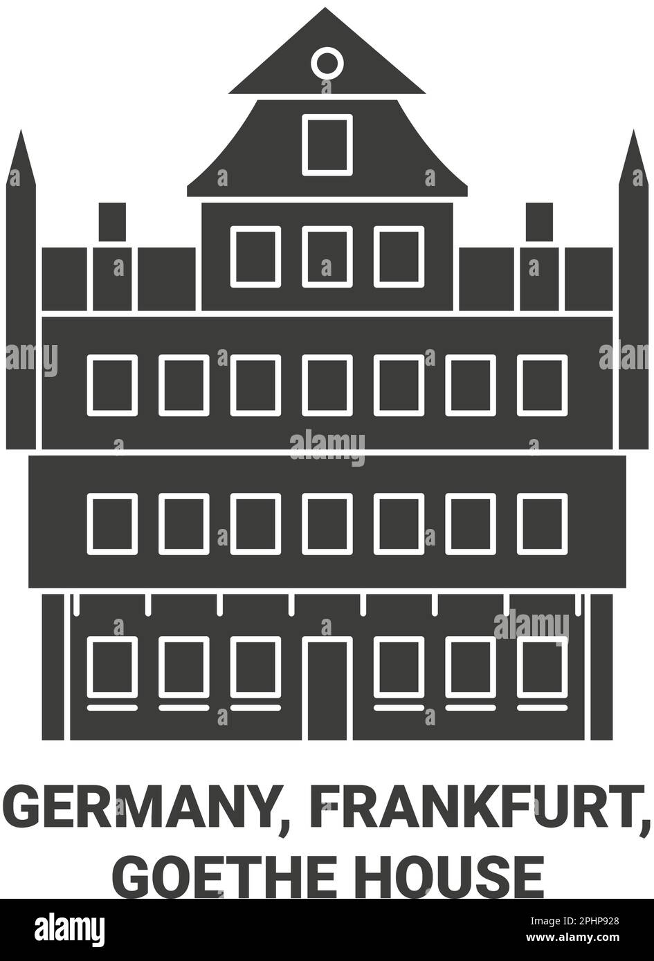 Germany, Frankfurt, Goethe House travel landmark vector illustration Stock Vector