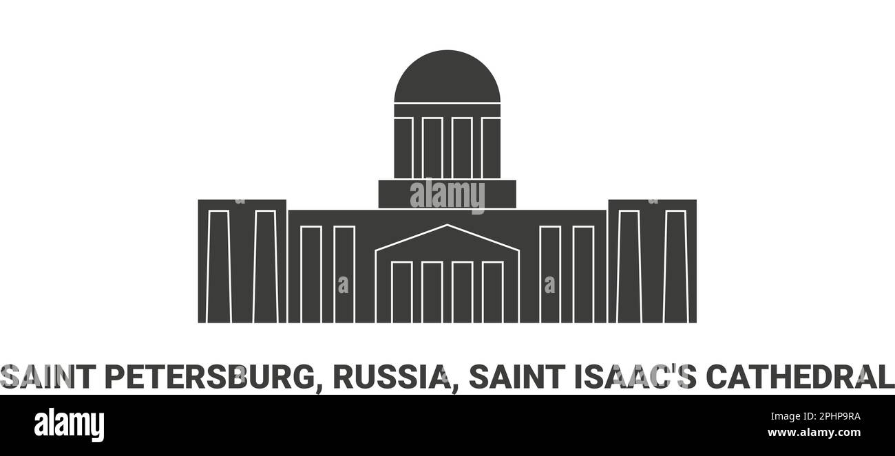 Russia, Saint Petersburg, Saint Isaac's Cathedral, travel landmark vector illustration Stock Vector