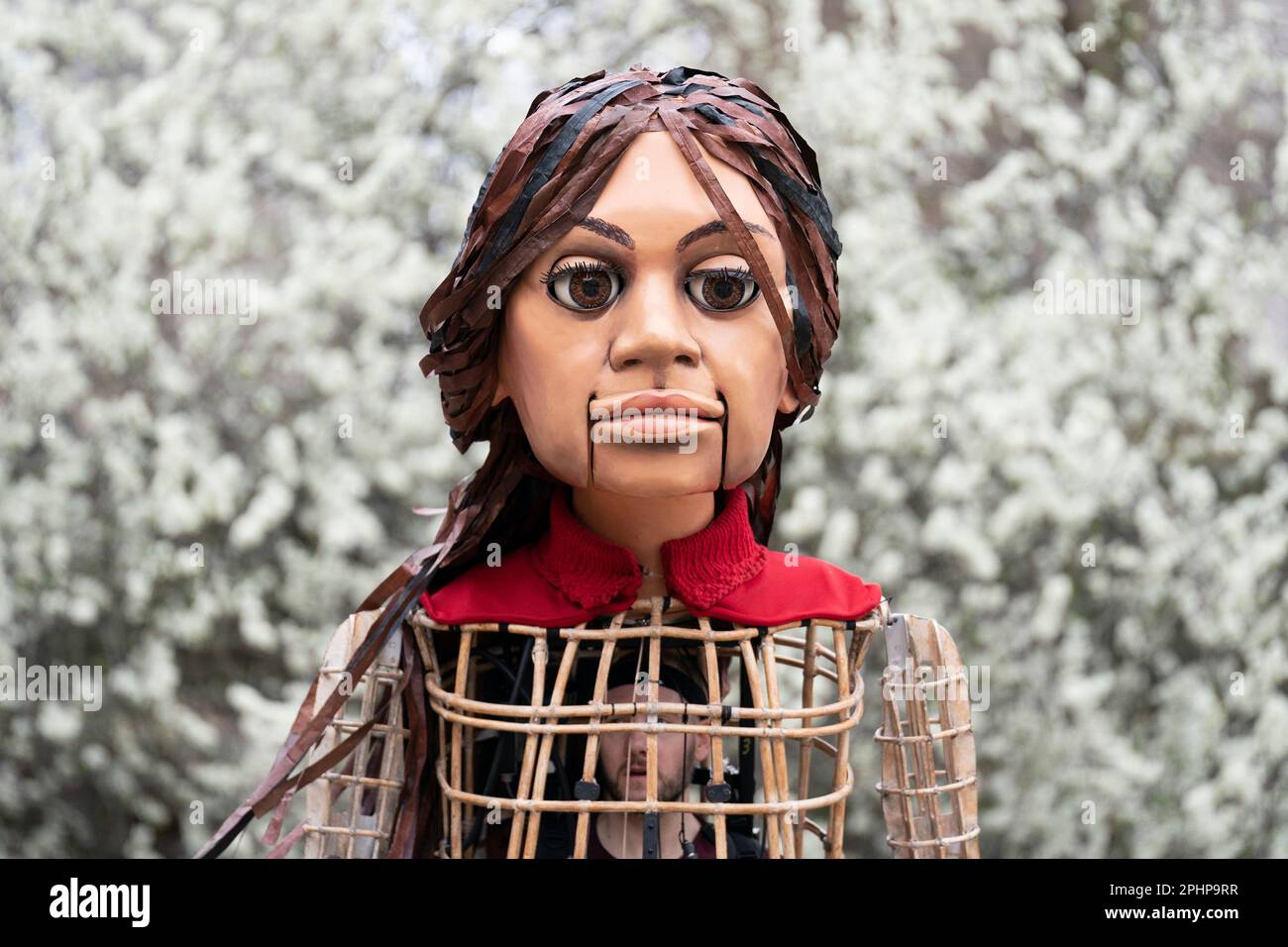 The Little Amal giant puppet of a 10yearold Syrian refugee girl during a tour of London. The 3