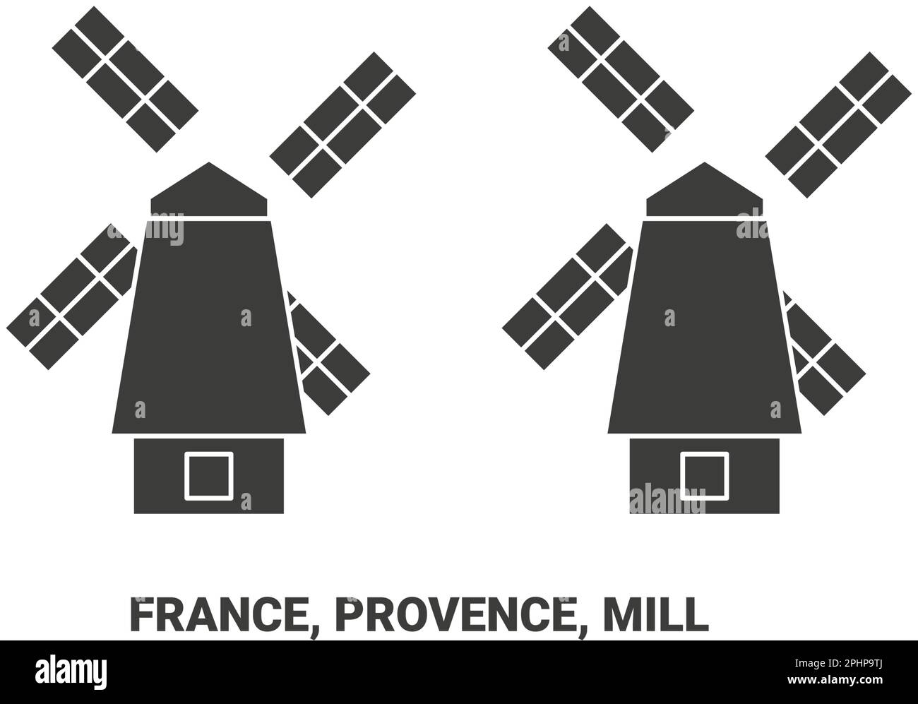 France, Provence, Mill travel landmark vector illustration Stock Vector