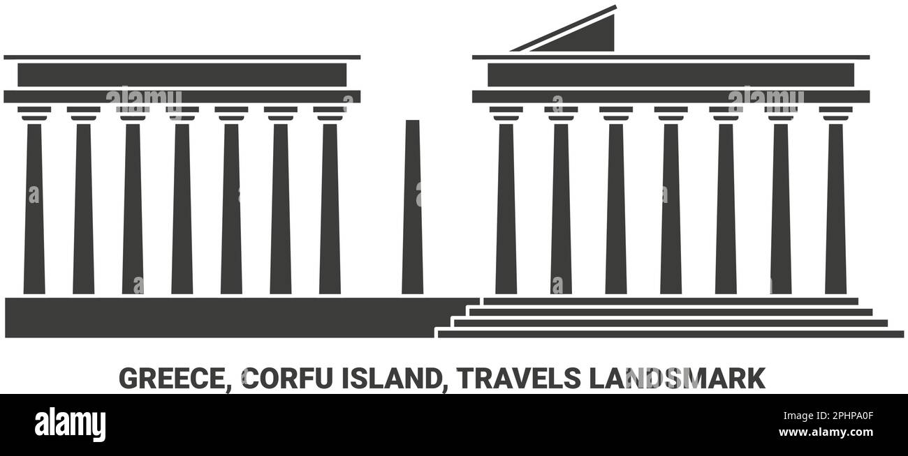 Greece, Corfu Island, Travels Landsmark travel landmark vector illustration Stock Vector