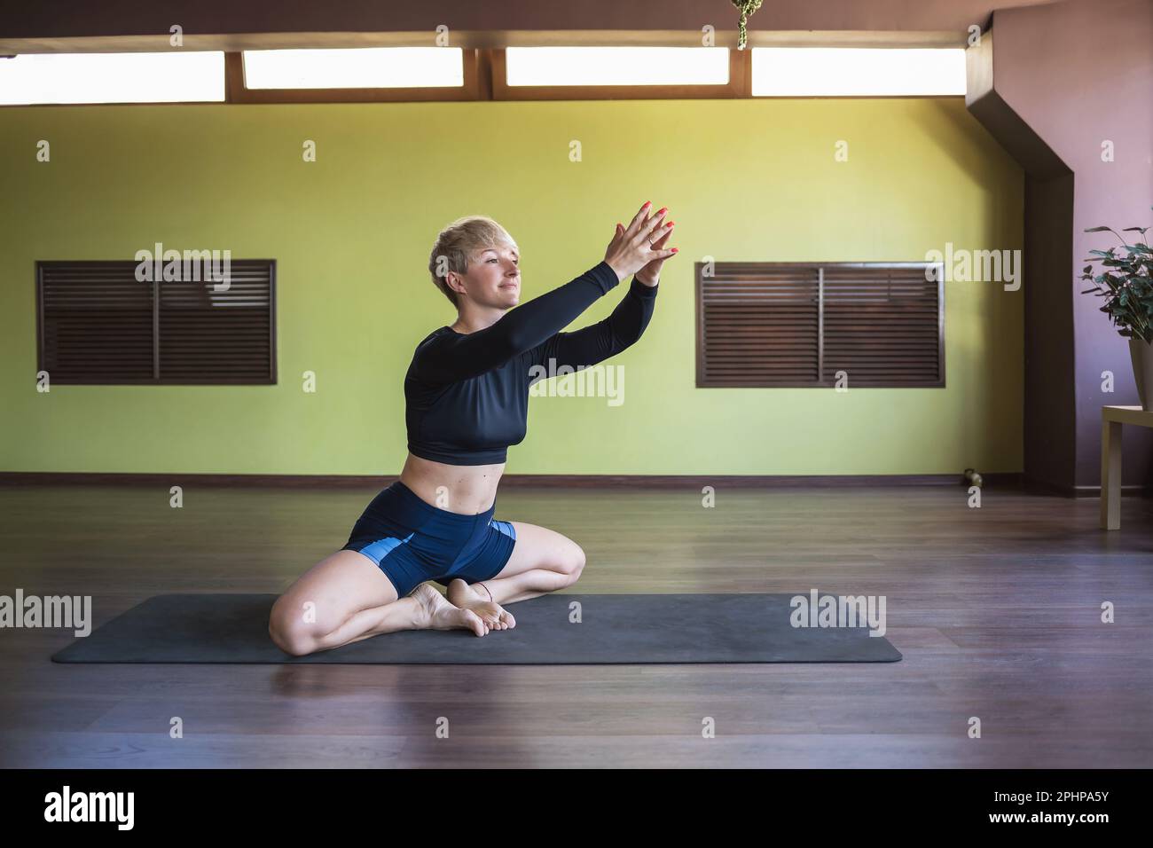 Variation of Bound Angle Yoga Pose Stock Photo - Image of exercise, hatha:  59068398