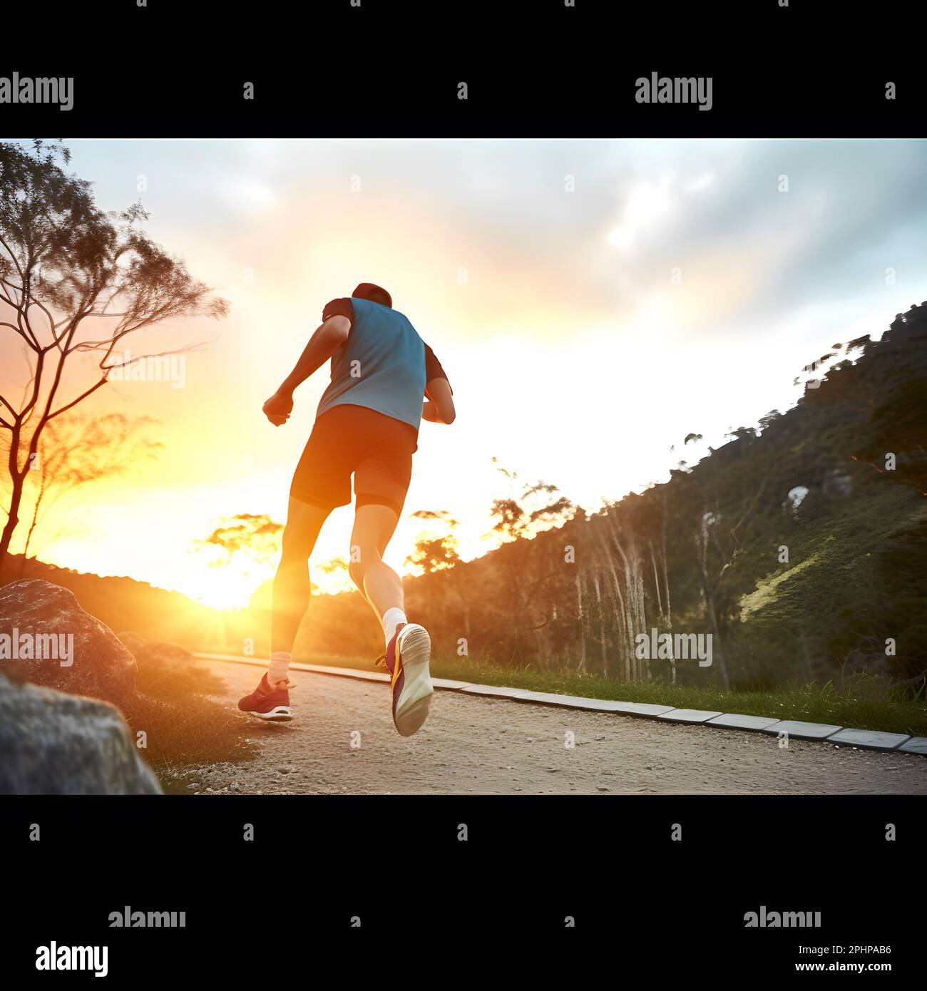 Walking, jogging and running exercise on the street. Concept of knee