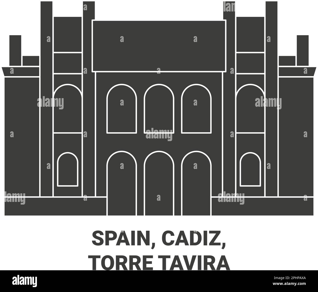 Spain, Cadiz, Torre Tavira travel landmark vector illustration Stock Vector