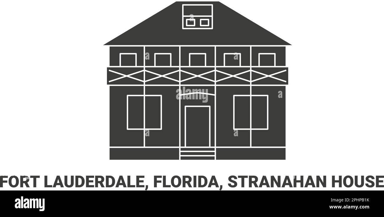 United States, Fort Lauderdale, Florida, Stranahan House, travel landmark vector illustration Stock Vector