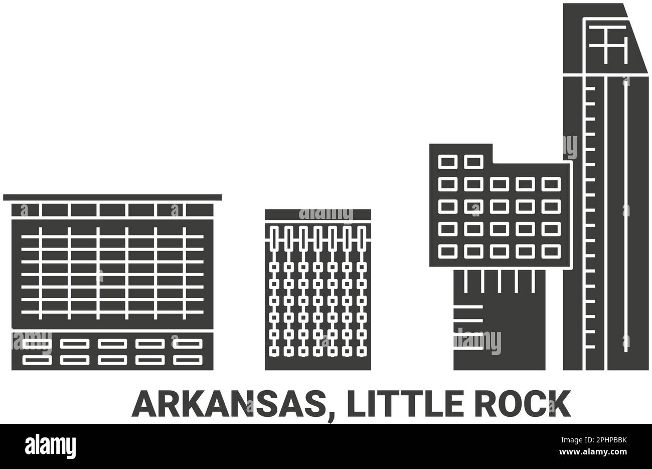 United States, Arkansas, Little Rock travel landmark vector illustration Stock Vector
