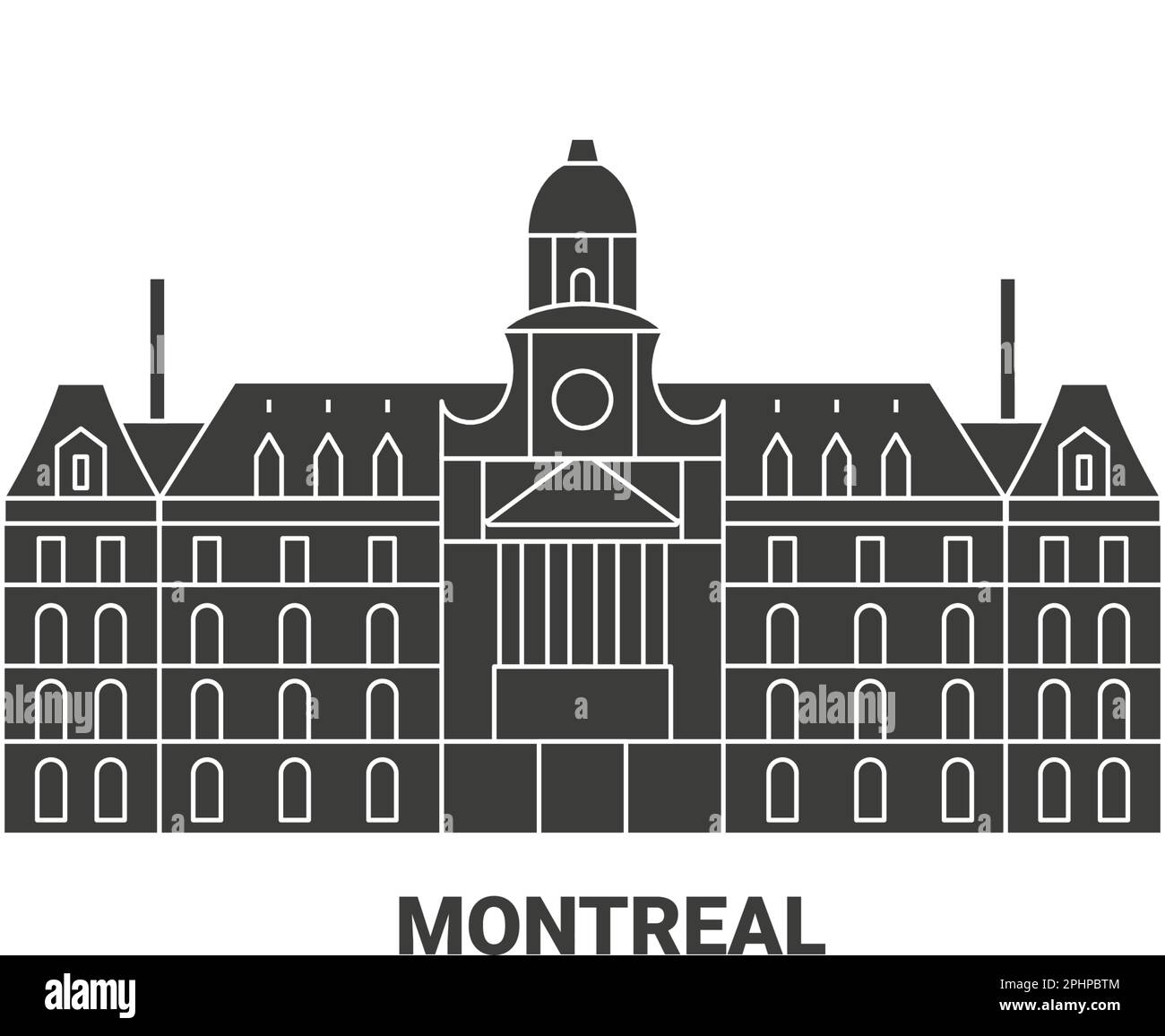 Canada, Montreal travel landmark vector illustration Stock Vector