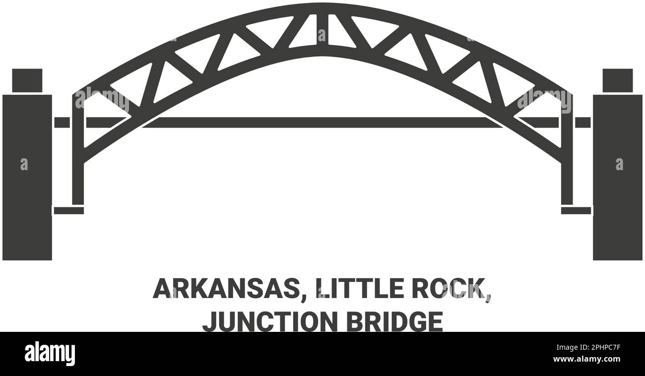 United States, Arkansas, Little Rock, Junction Bridge travel landmark vector illustration Stock Vector