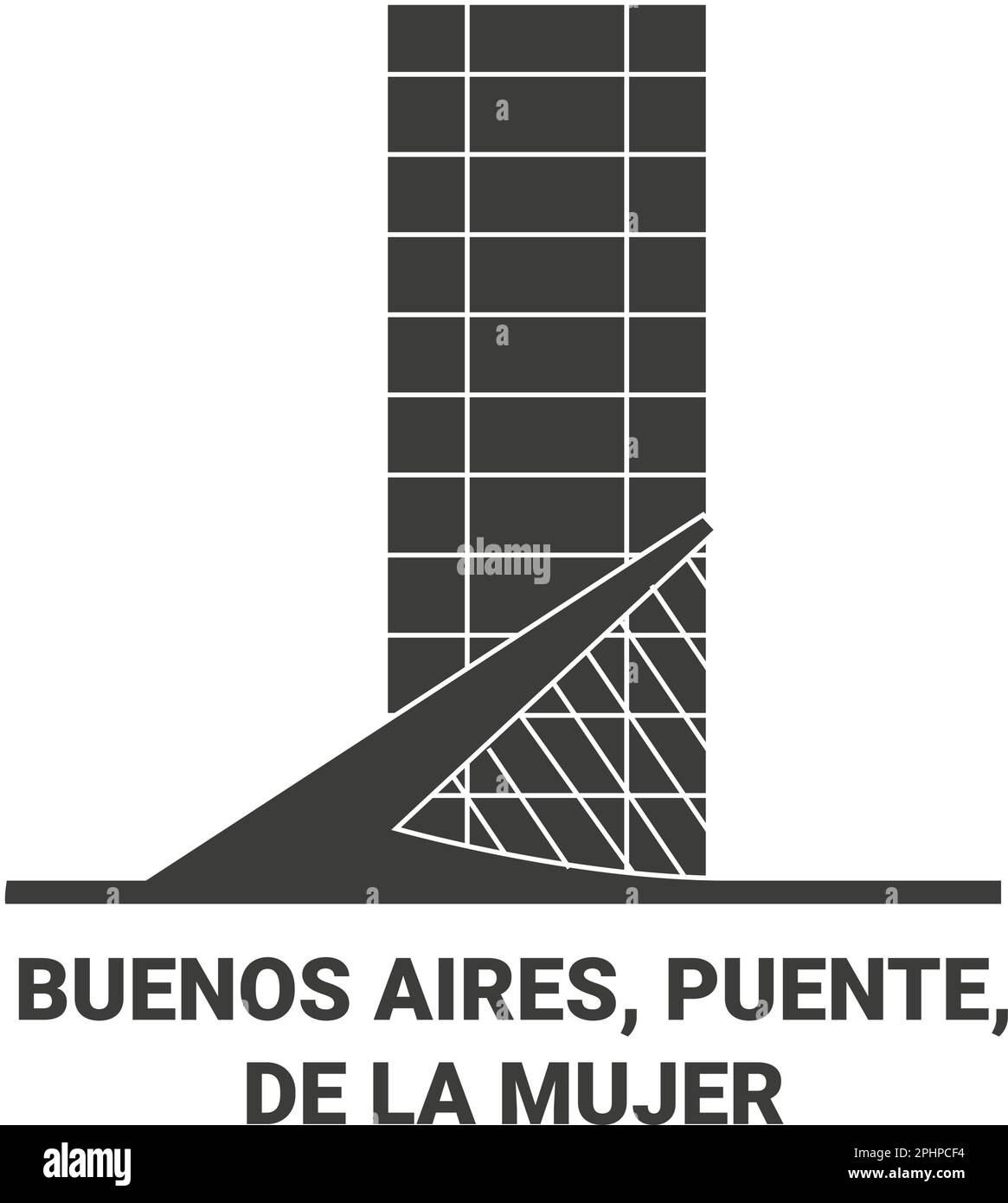 Argentina, Buenos Aires, Puente, De La Mujer travel landmark vector illustration Stock Vector