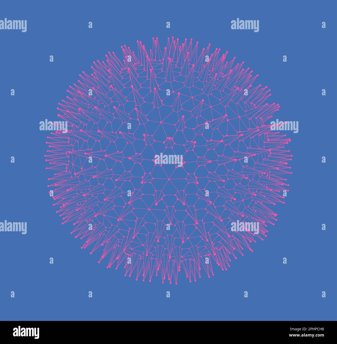 3d sphere with connected lines and dots. Abstract vector illustration ...
