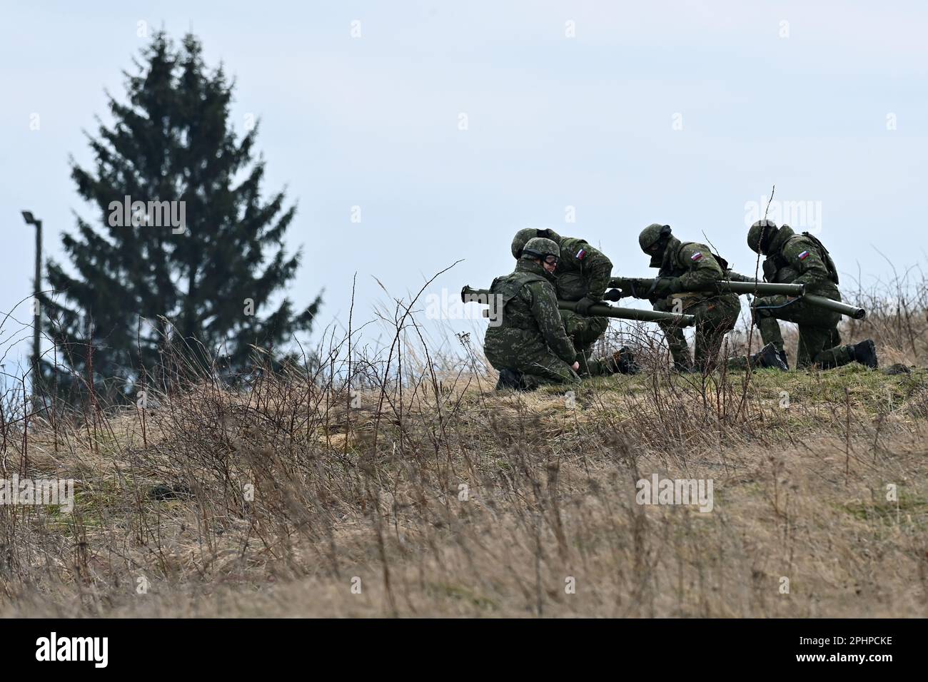 Brezina, Czech Republic. 29th Mar, 2023. Czech and Slovak troops are ...