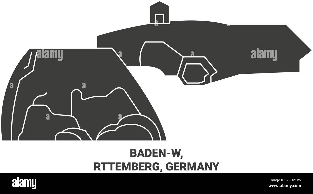 Germany, Badenw, Rttemberg travel landmark vector illustration Stock Vector