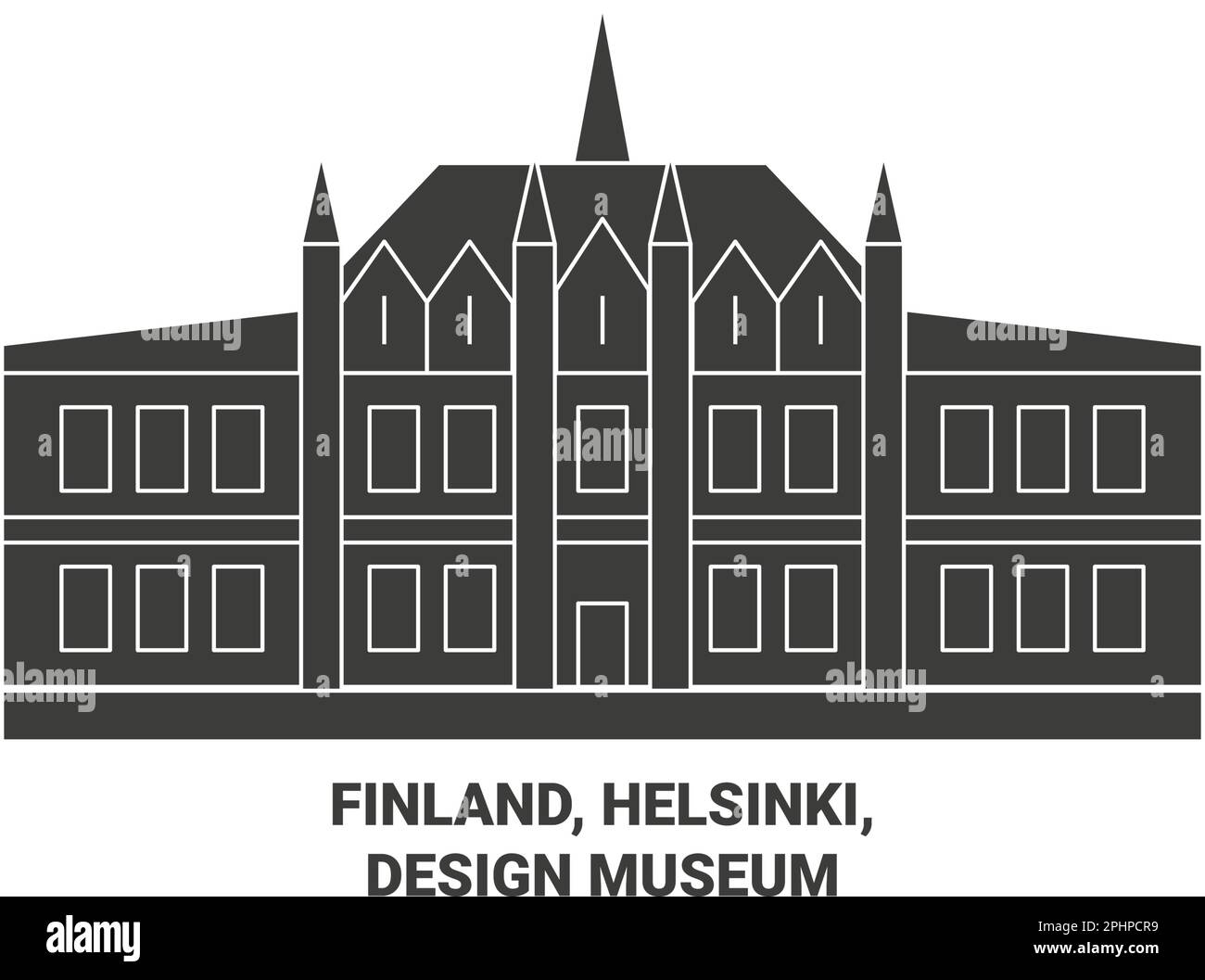 Finland, Helsinki, Design Museum travel landmark vector illustration Stock Vector