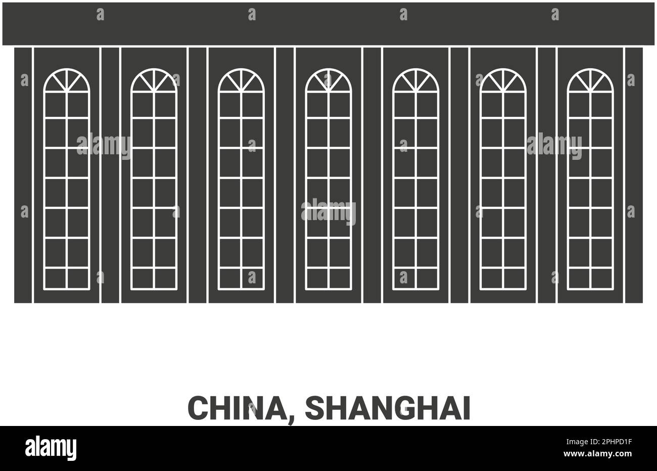 China, Shanghai travel landmark vector illustration Stock Vector
